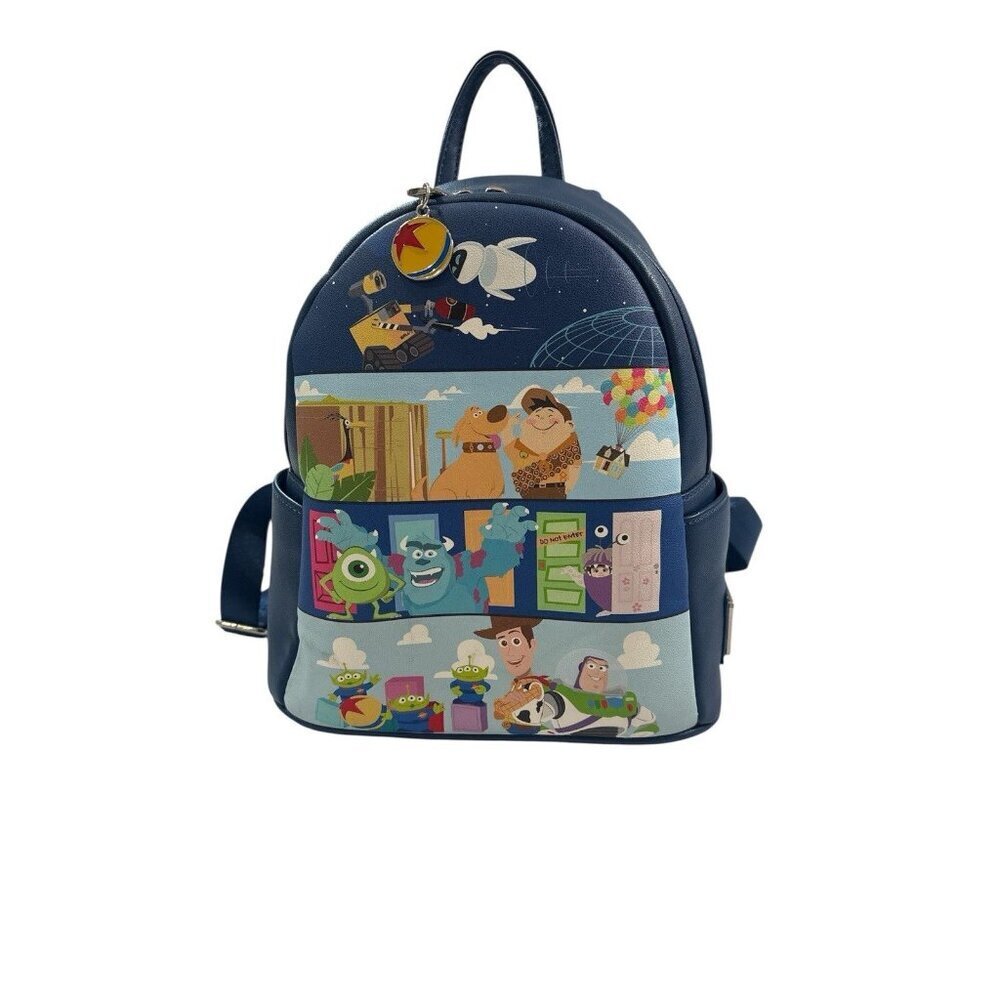 Loungefly Disney Pixar Panel Scenes Up Monsters Toy Story Mini Backpack